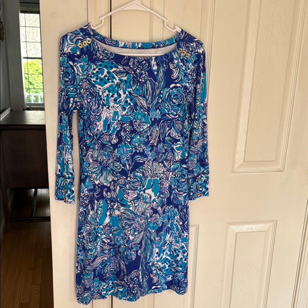 Floral Blue Dress. extra small. Lilly Pulitzer
